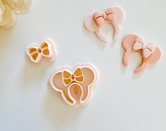 Mouse Headband with Bow Polymer Clay Earring Cutters (2 Piece Set) | Mouse Earrings | Mouse Ears Cutter Shape