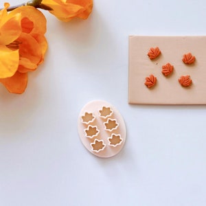 Microcortadores de sellos con hojas de arce de 0,25 mm (hojas de arce) / Cortadores de arcilla polimérica / Sellos para pendientes de otoño / Cortadores de otoño