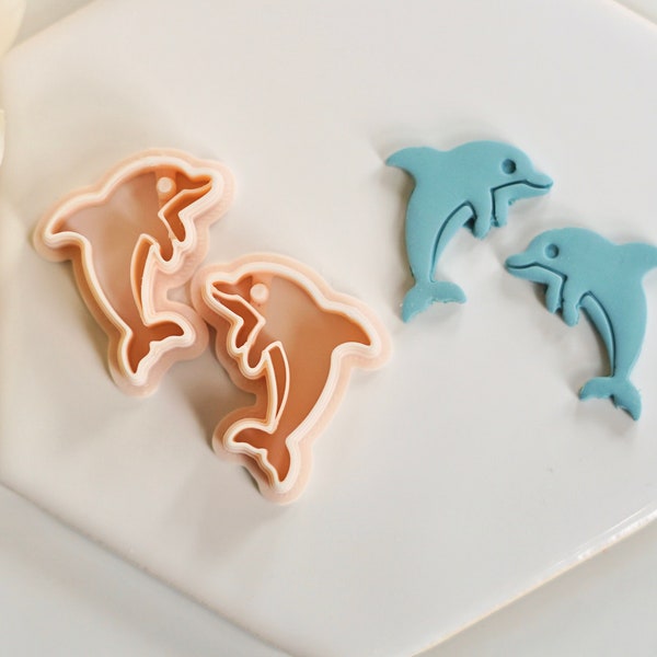 Delfin Clay Ausstecher (2 Stück) | Sea Life Clay Cutter - 2023 Sommerkollektion Polymer Clay Cutter