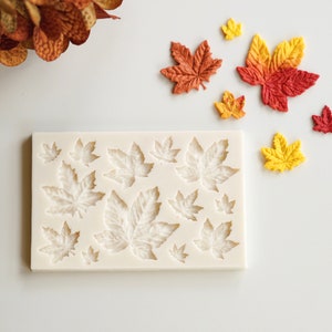 Maple Leaves Silicone Molds (White) | Jewelry Making Craft DIY Mold | Fall Leaves Flower Floral Polymer Clay Molds