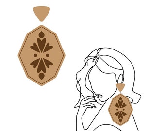 Boho reliëf unieke cutter set| Klassieke Dangle Earring Cutter Set (set van 2) | Unieke oorbellenkleisnijderset