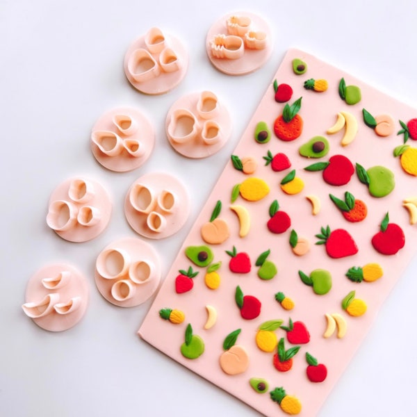 Zomer Fruit Cluster Micro Stempel Uitstekers| Oorbelsnijders van polymeerklei | Zomer oorbel | Zomer Snijders