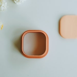 Può includere: Due stampini per biscotti quadrati, uno è di colore pesca chiaro e l'altro è di colore pesca scuro. Entrambi gli stampini sono in plastica.
