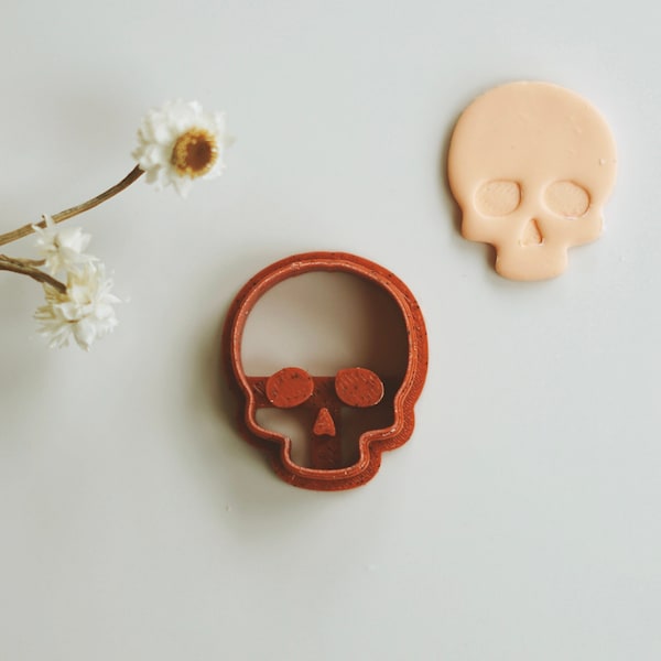 Simple Skull Clay Cutter | Halloween Polymer Clay Cutter | Fall (Autumn) Earring Cutters