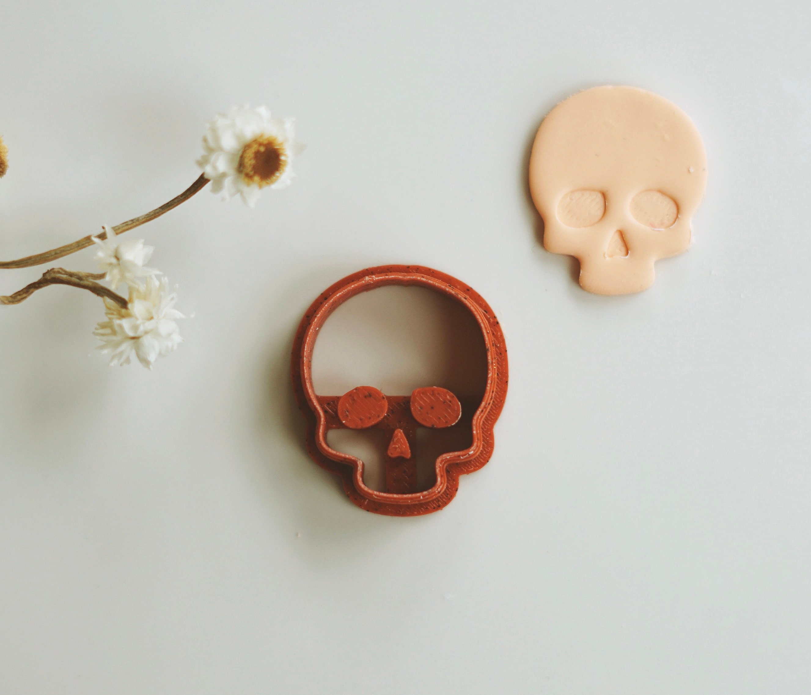 Heart Skull Clay Cutter, Valentines Clay Cutter, Polymer Clay