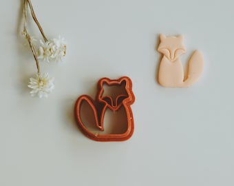Emporte-pièce en forme de renard mignon | Coupe-boucles d'oreilles Fox Clay (gaufrage) | Coupeur d'argile d'Halloween | Coupe-boucles d'oreilles automne (automne)