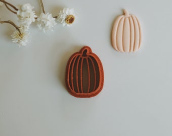 Tall Pumpkin Clay Earring Cutter (Embossing) | Halloween Polymer Clay Cutter | Fall (Autumn) Earring Cutters