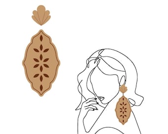 Boho reliëf unieke cutter set| Klassieke Dangle Earring Cutter Set (set van 2) | Unieke oorbellenkleisnijderset