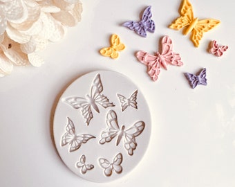 Butterflies Silicone Mold (Gray) | Jewelry Making Craft DIY Mold | Spring Butterfly Flower Floral Polymer Clay Molds