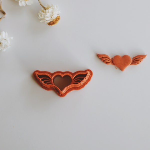Valentine's Day Flying Angel Heart Polymer Clay Earring Cutters | Valentine's Earring | Valentines Cutter Shape