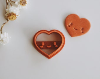 Valentine's Day Happy Heart Polymer Clay Earring Cutters | Valentine's Earring | Valentines Cutter Shape
