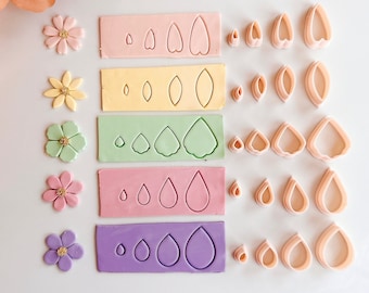 Petal Floral Leaf Mini Micro Cutter Sets (4 Cutters/1 Set)| Polymer Clay Earring Cutters | Spring Summer Earring | Spring Summer Cutters
