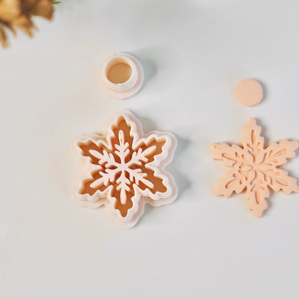 Snowflake Polymer Earring Cutter Set (2 Piece Set)| Cute Unique Earring Winter Clay Cutter Set