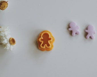 Gingerbread Man Mini Clay Cutter (Stud Size) | Christmas Clay Cutter | Winter Holiday Earring Cutters | Stud Clay Cutters