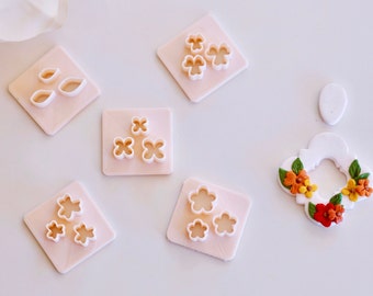 Spring Floral Leaf Cluster Micro Stamp Cutter Set ( 5 Cutters)| Polymer Clay Earring Cutters | Spring Earring | Spring Cutters