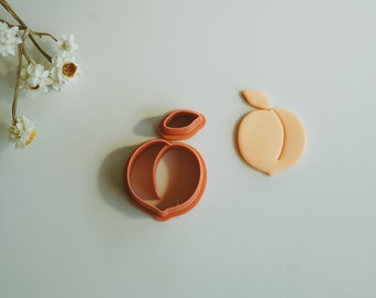 Peach Polymer Clay Cutter | Earring Making, Unique Design (2 Piece Set)