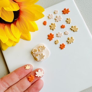 Ahorn Herbstcluster Micro Stempel Cutter | Polymer Clay Ausstechformen | Herbst Ohrring Stempel | Herbstliche Ausstecher
