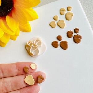 Eichel-Herbst-Cluster-Mikrostempel-Ausstecher | Polymer Clay Ohrringschneider | Herbst-Ohrring-Stempel | Herbstschneider