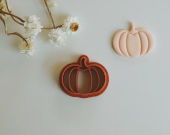 Pumpkin Clay Earring Cutter (Embossing) | Halloween Polymer Clay Cutter | Fall (Autumn) Earring Cutters
