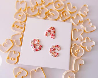 Bubble Letters Alphabet Stamp Cutters | A to Z Polymer Clay Earring Clay Cookies Making Tools