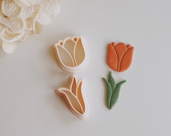 Tulip Spring Clay Cutter (Embossing) | Stud Clay Cutter | Spring Clay Cutter | Polymer Clay Earring Cutter