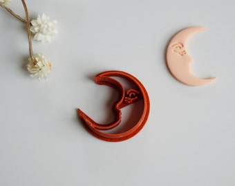 Cortador de arcilla Boho Moon / Cortador de arcilla Moon Face - Cortador de arcilla polimérica de otoño otoño