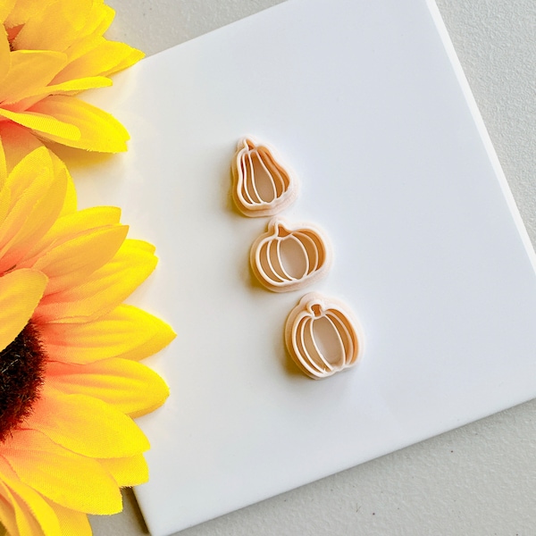 INDIVIDUAL Fall Pumpkin Clay Cutter| Embossed Clay Cutters | Halloween Autumn Earring Cutter Set Spooky Ghost Pumpkin Cutter Bundle