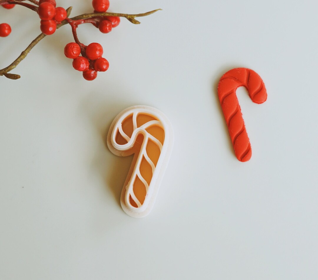 Candy Cane Cutter Candy Cane Polymer Clay Cutter | Christmas Earring Clay Cutter | Winter ...
