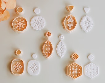 Boho Embossed Unique Cutter Sets (5 Sets)| Classic Dangle Earring Cutter Sets | Unique Earring Clay Cutter Sets