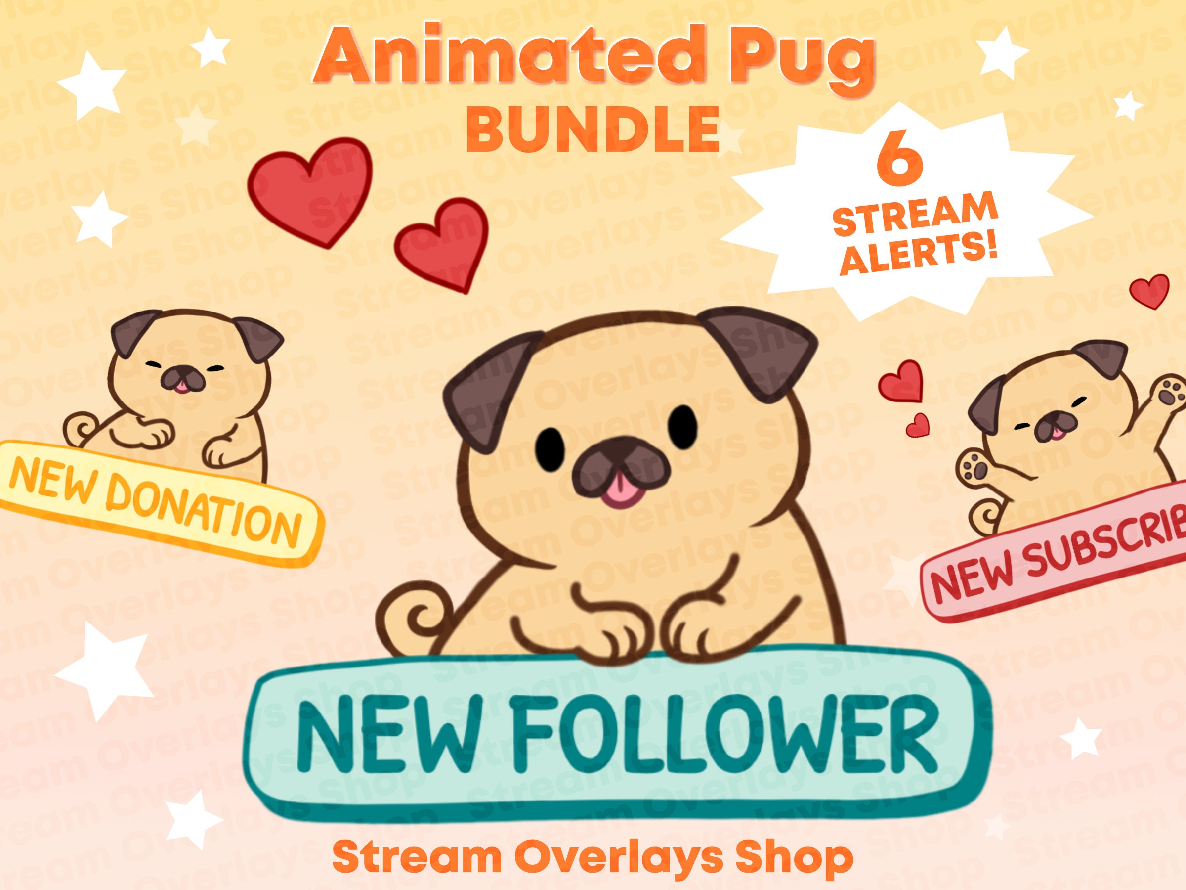 Twitch Alerts Animated Cute Pug Dog 6 Animation Bundle for - Etsy Twitch Alerts Animated Cute Pug Dog 6 Animation Bundle for - Etsy