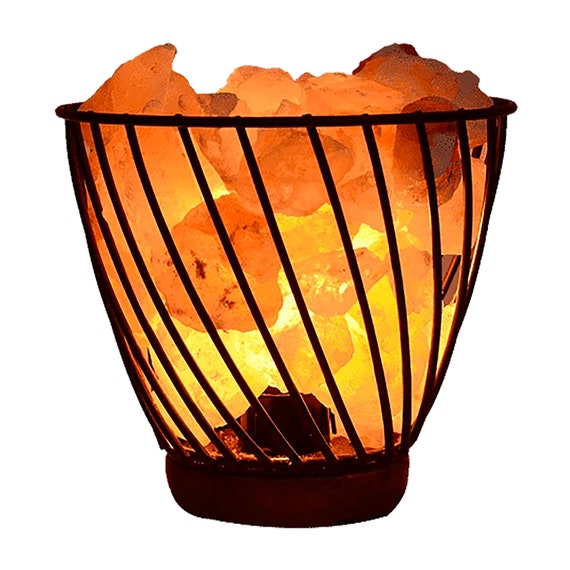 Himalayan Salt Lamp Metal Basket Frame Etsy