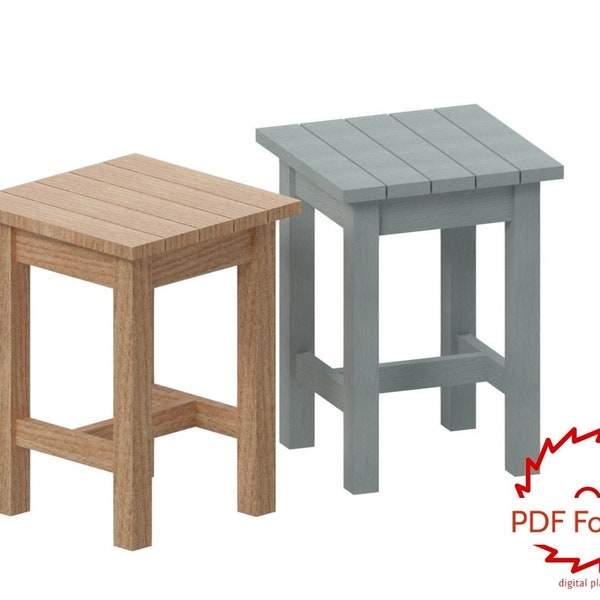 Wooden Stool Plans, woodworking plans, Tabouret bois  / Simple DIY Build - Digital Plans