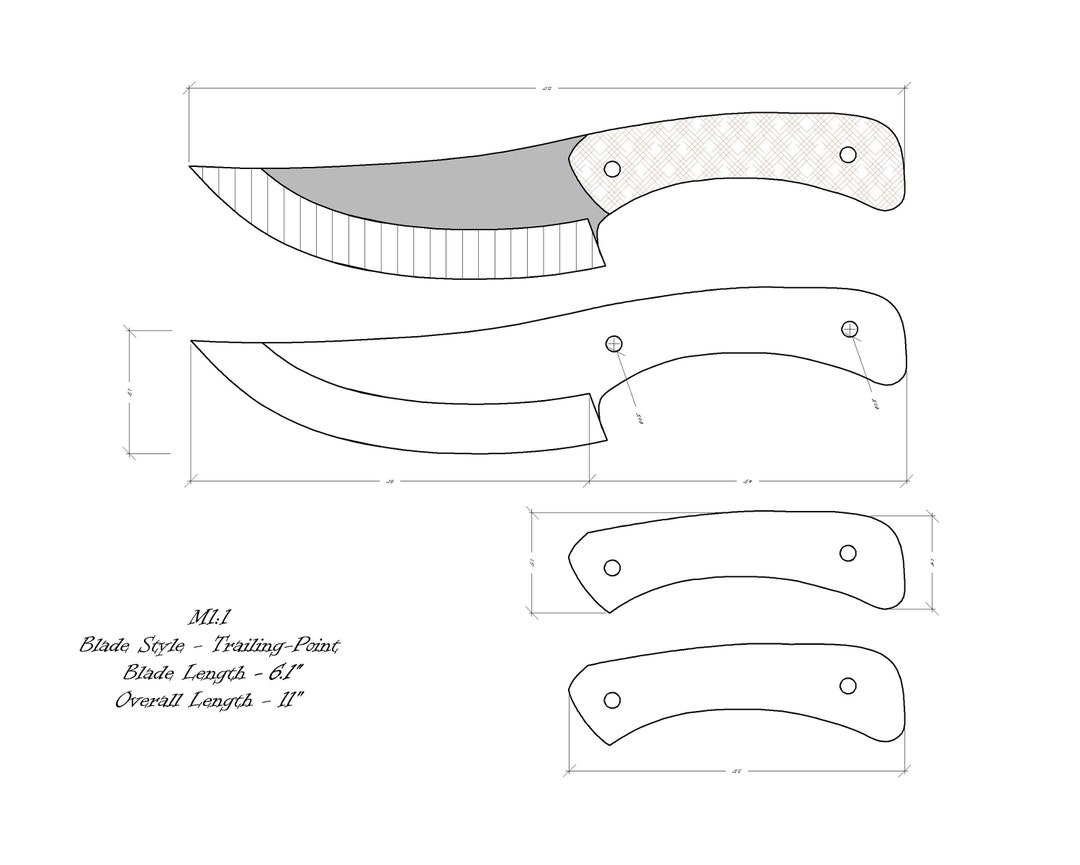 Knife Drawing/knife Sketch/knife Templates Printable/custom Knife