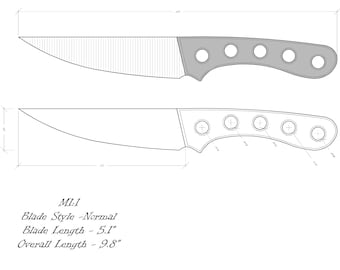 Messer Zeichnung/Messer Skizze/Messer Vorlagen Printable/Individuelle Messer/Messer Pläne/Messer Design/Messer Form