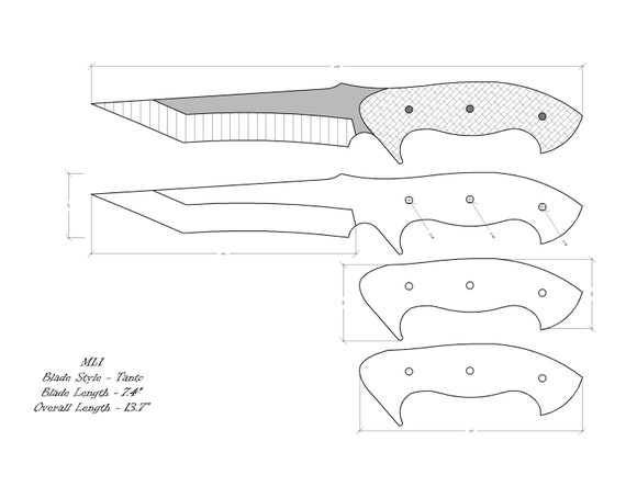 Knife Drawing/knife Sketch/knife Templates Printable/custom Knife/ Knife  Making Plans/knife Design/knife Shape/ Knife File Guide - Etsy
