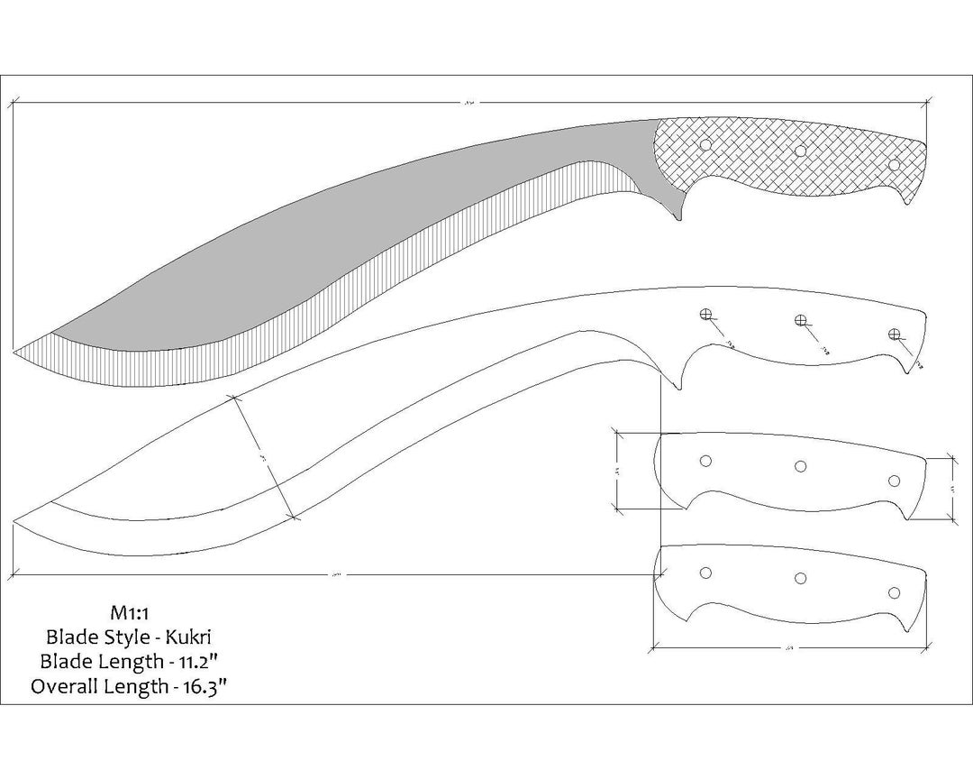 Knife Drawing/knife Sketch/knife Templates Printable/custom Knife