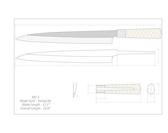 Messer Zeichnung/Messerskizze/Messervorlagen Druckbar/Spezialmesser/ Messerpläne/Messerdesign/Messerform