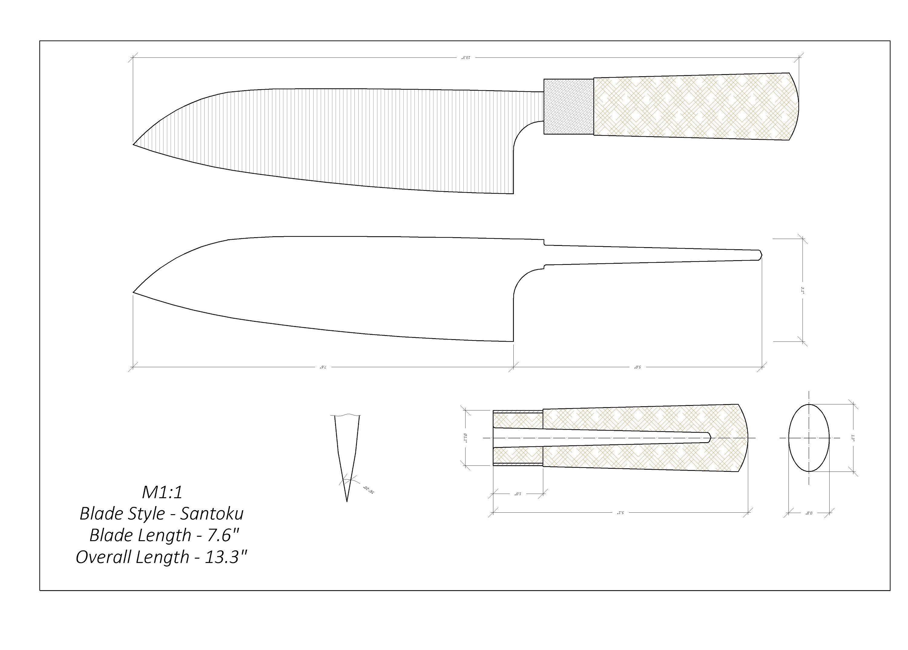 Knife Drawing/knife Sketch/knife Templates Printable/custom Knife/ Knife Plans/ Knife Design Knife Drawing/knife Sketch/knife Templates Printable/custom Knife/ Knife Plans/ Knife Design