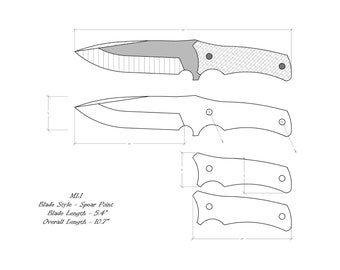 Knife Drawing/knife Sketch/knife Templates Printable/custom Knife