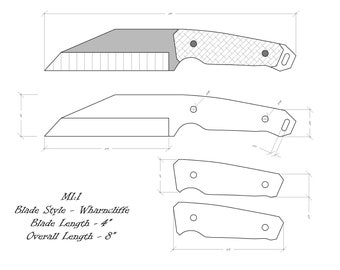 Messer Zeichnung / Messer Skizze / Messer Vorlagen Druckbar / Benutzerdefinierte Messer / Messer Pläne / / Messer-Design / Messer-Form