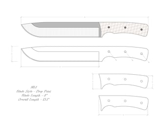 Knife Drawing/Knife Sketch/Knife Templates Printable/Custom Knife/ Knife Plans/  Knife Design/Knife Shape