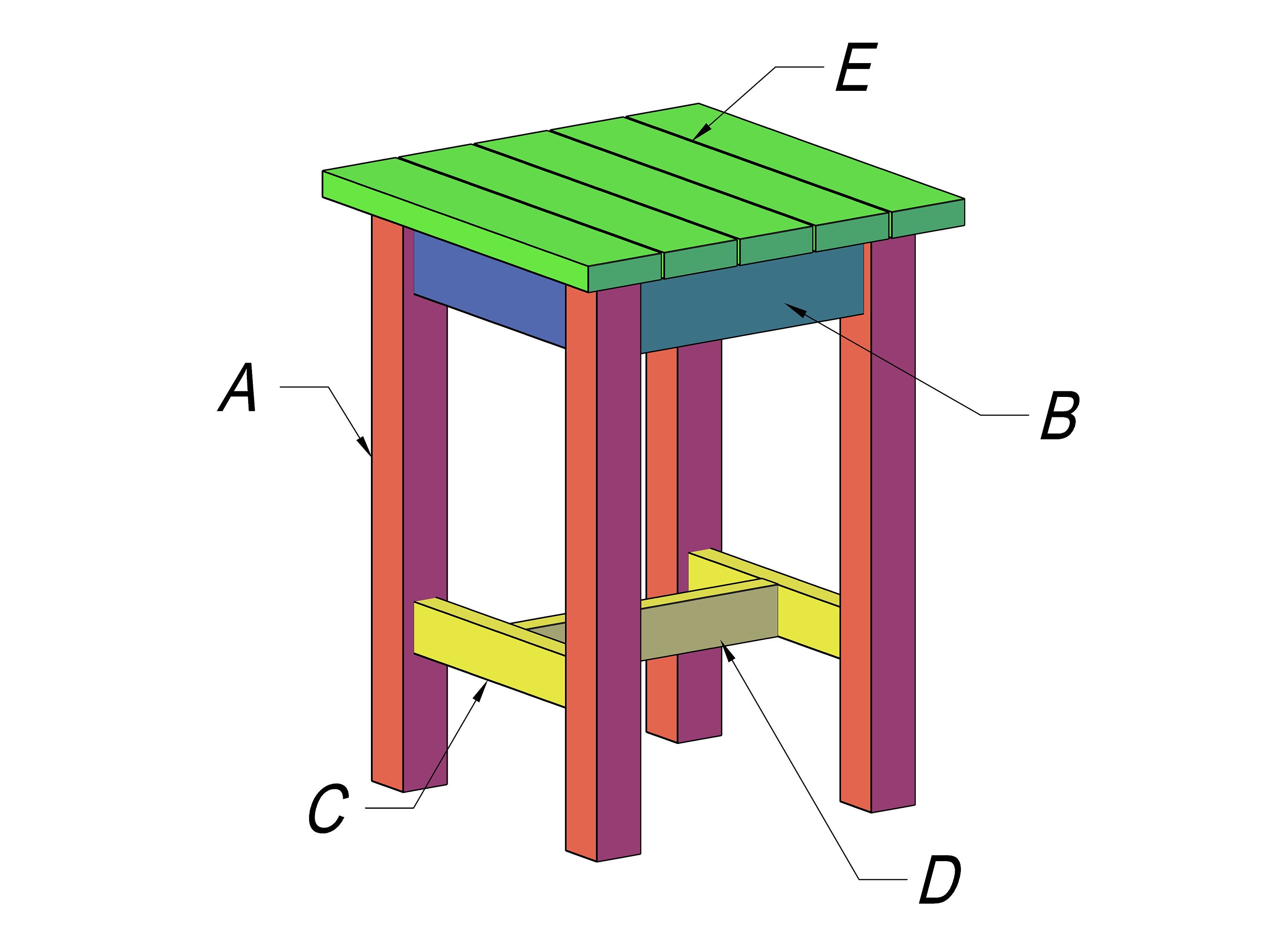 Wooden Stool Plans Woodworking Plans Tabouret Bois / Simple Etsy