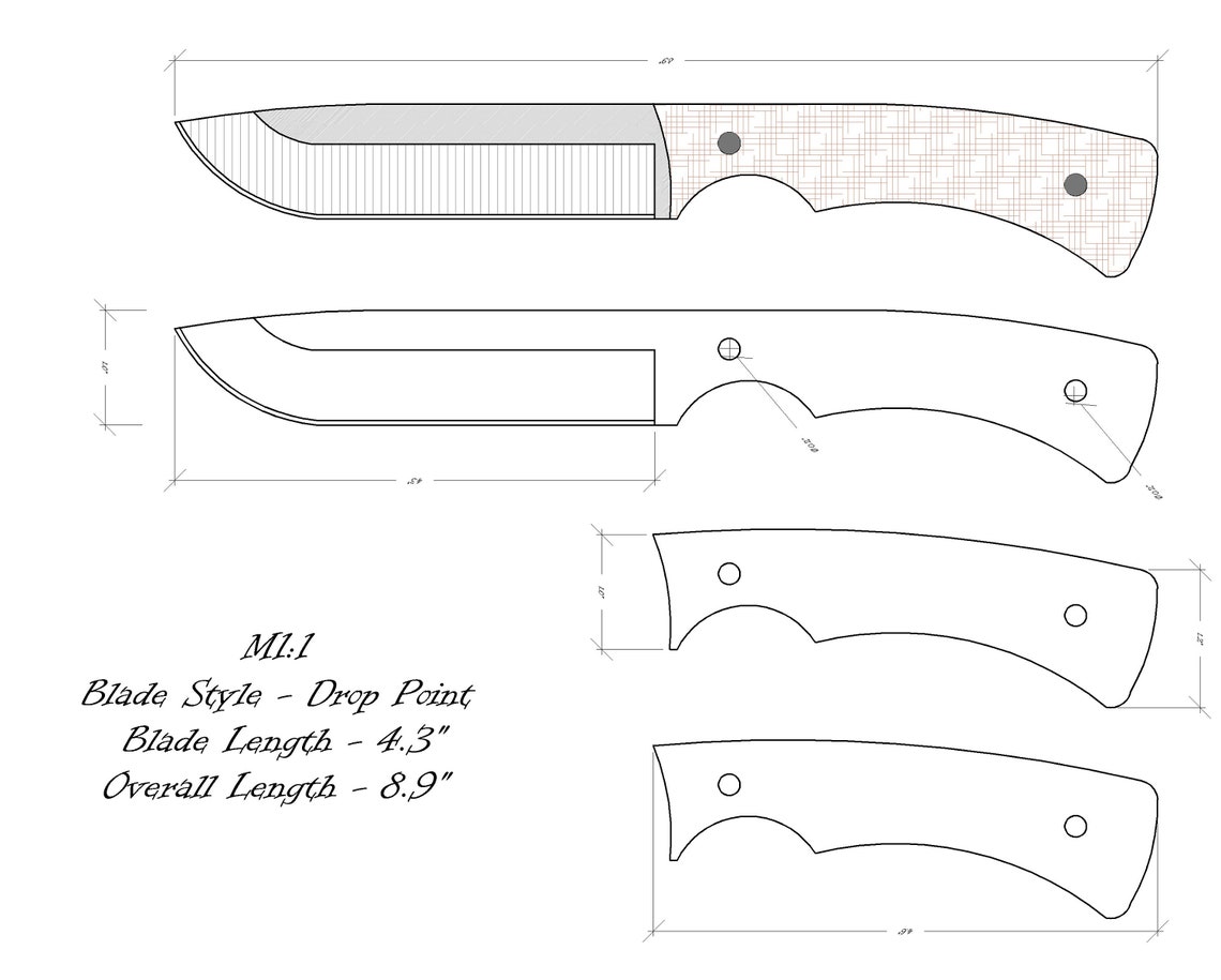 Knife Drawing/knife Sketch/knife Templates Printable/custom Knife