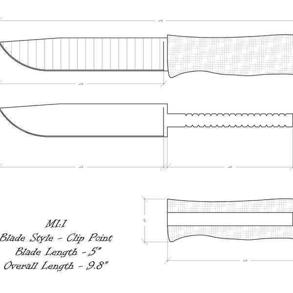 Knife Drawing/Knife Sketch/Knife Templates Printable/Custom Knife/ Knife Plans/ / Knife Design/Knife Shape