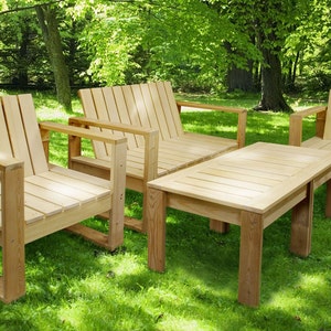 Outdoor furniture plan, Garden furniture  plans in PDF format, outdoor wooden bench plans,  diy wood bench plan, woodworking patio bench
