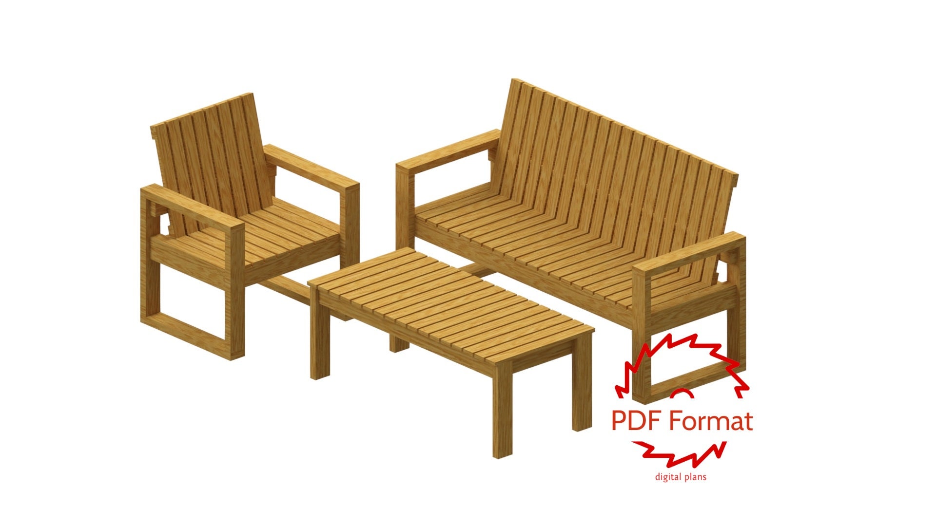 Outdoor Furniture Plan, Garden Furniture Plans in PDF Format, Outdoor Wooden Bench Plans, Diy