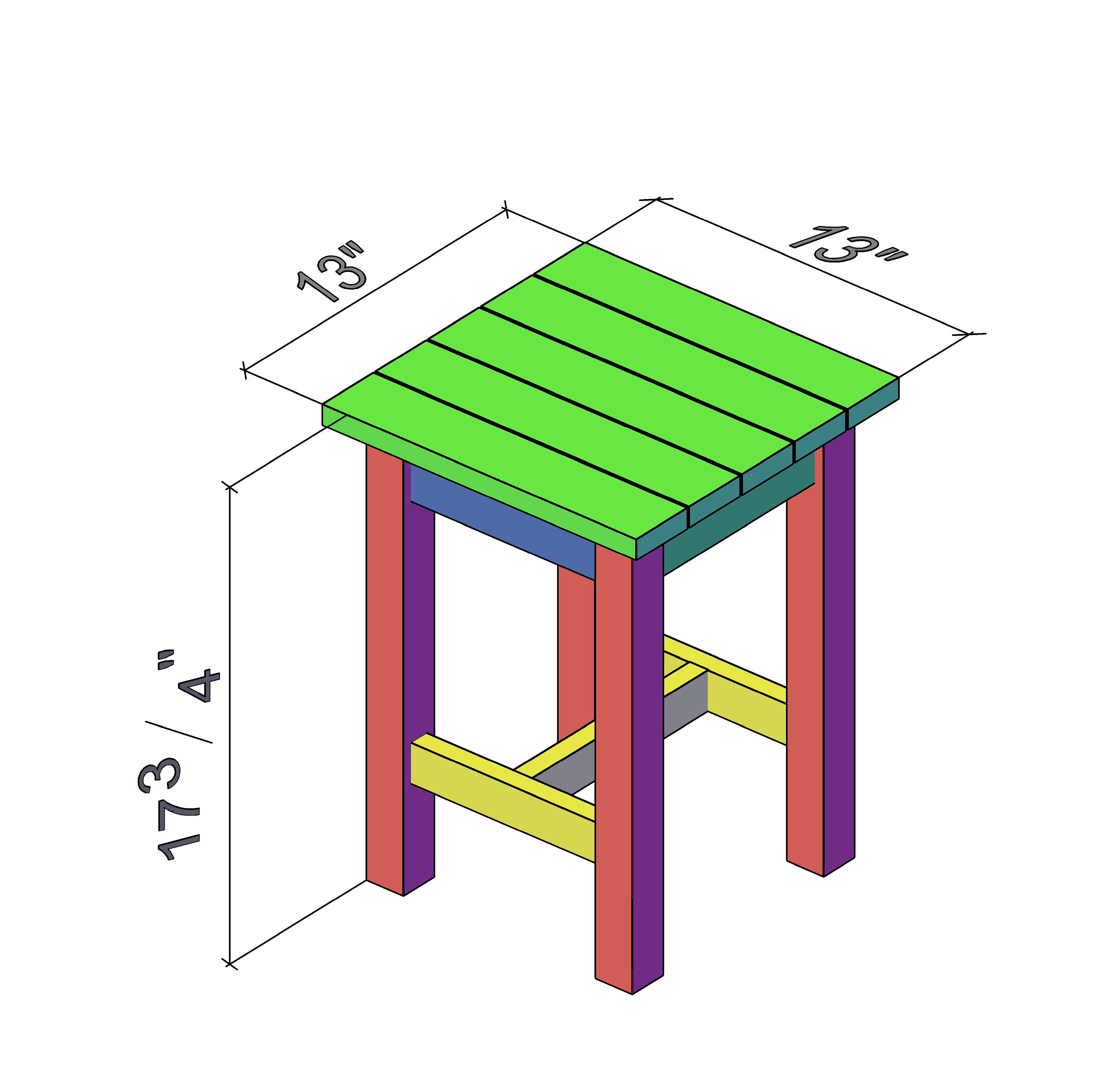 Wooden Stool Plans Woodworking Plans Tabouret Bois / Simple Etsy