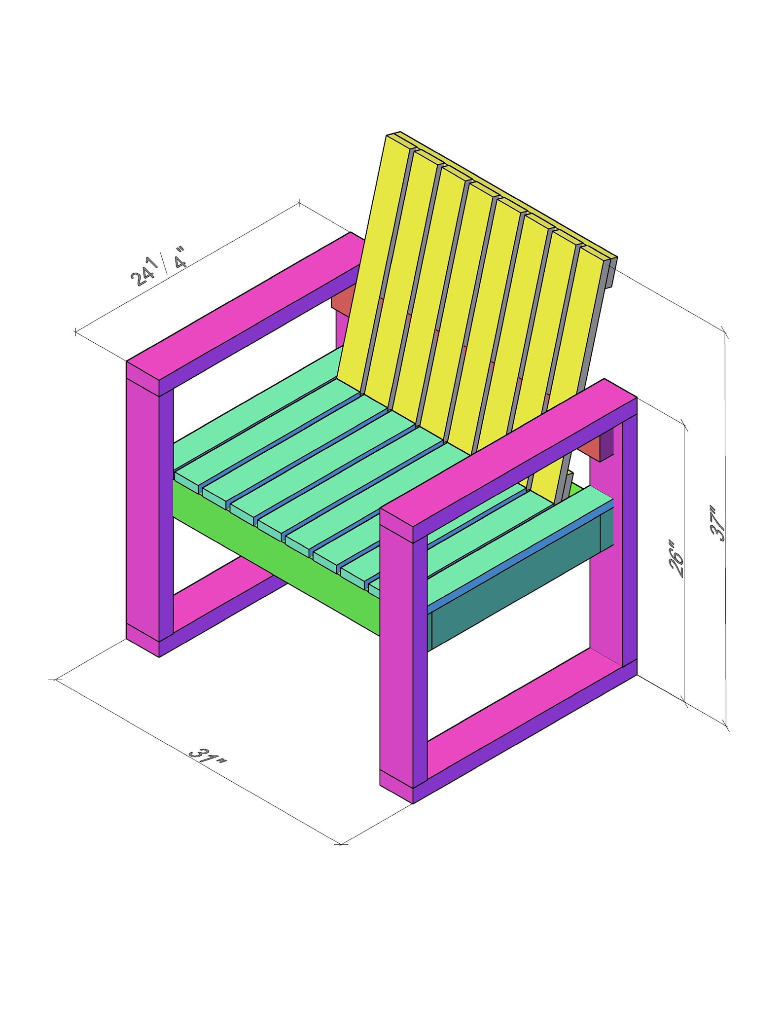 Garden Chair Plans, Outdoor Chair Plans, Garden Mabel Plans, Outdoor