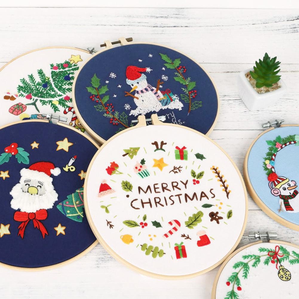 Christmas Embroidery Kit Christmas Full Embroidery Kit Etsy Italia