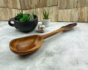 Handmade wooden spoon | Fruit tree | Apple tree | Collectible spoon | Artistic spoon | 38 cm